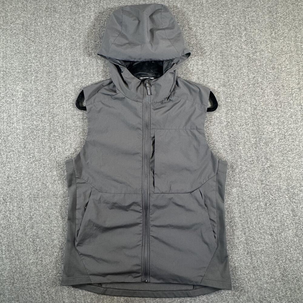 Arc'teryx Vest Mens Medium Gray A2B Comp Gore Windstopper Hooded Reflective